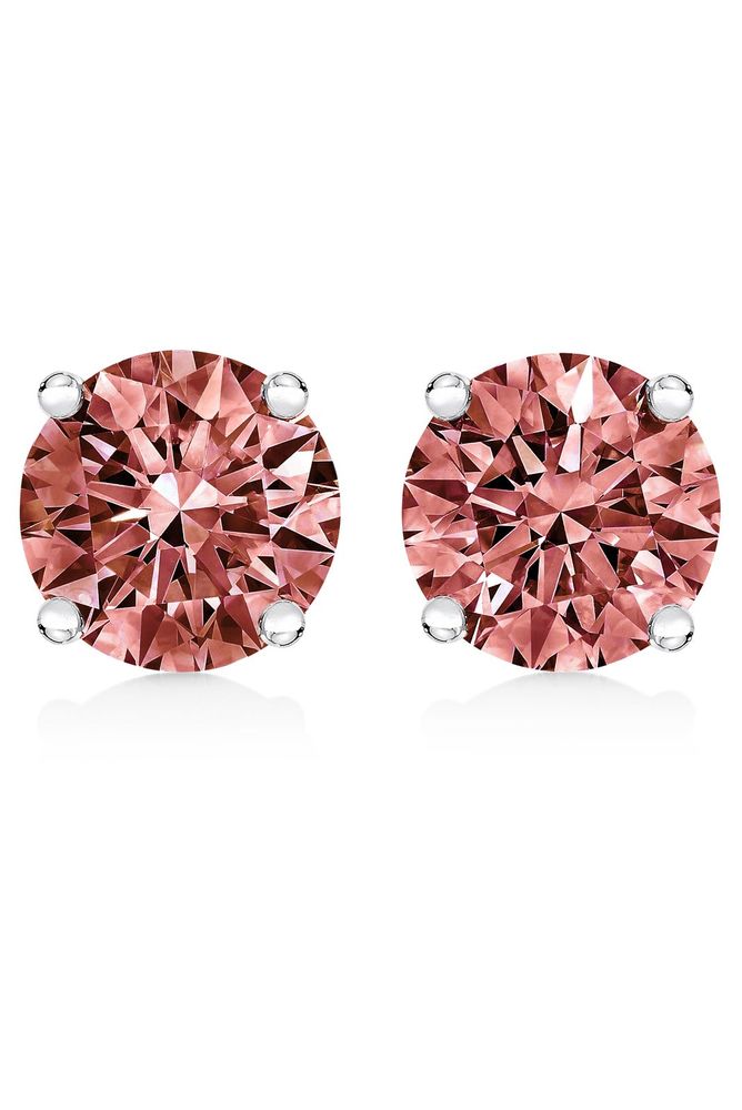 1/2 Cttw Lab Grown Pink Diamond Classic Solitaire Earrings